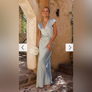 NWT Billy J Selma Maxi Dress, Size Small, Satin Bridesmaid or Wedding Guest